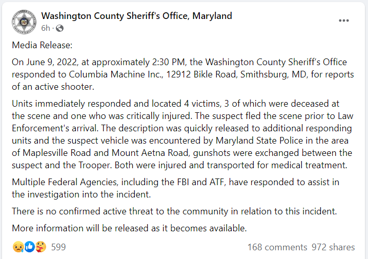 Washington County Sheriff's Office, Maryland