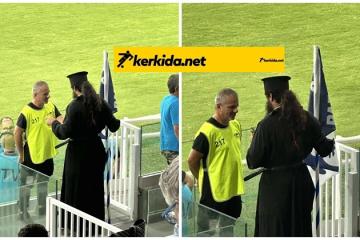 Πάτερ με σημαία της Πάφος FC στο "Αλφαμέγα"