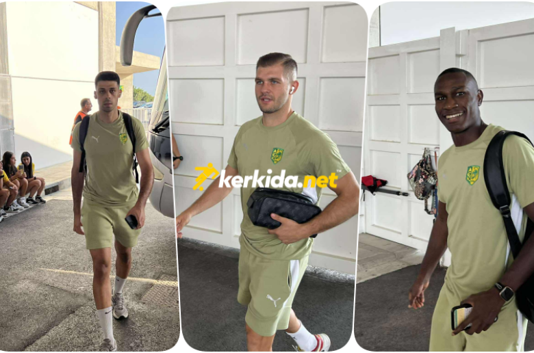 Άφιξη της αποστολής της ΑΕΚ (Φώτος kerkida)